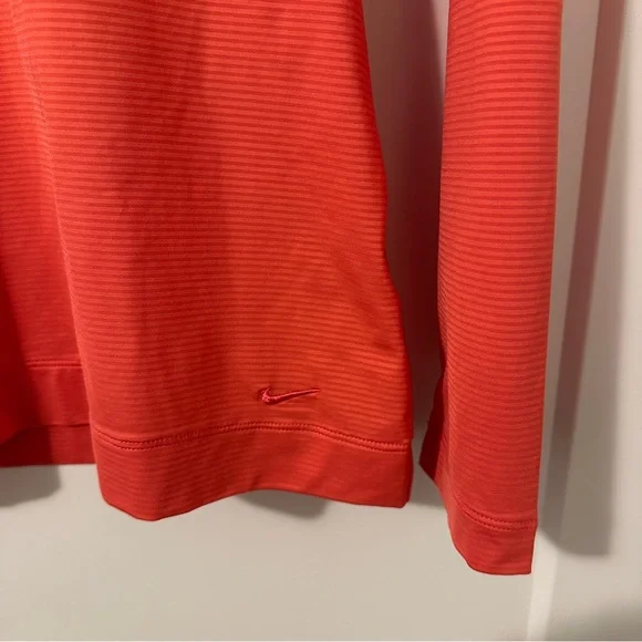 Nike Coral Pink Striped Long Sleeve Golf Polo Size XS Women’s - Picture 5 of 9
